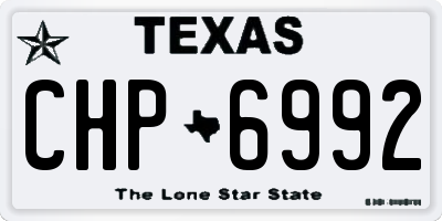 TX license plate CHP6992