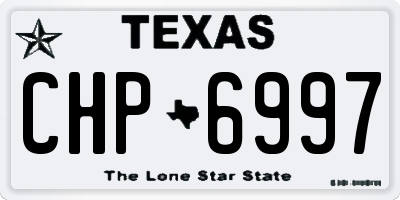 TX license plate CHP6997