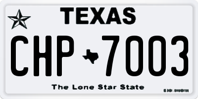 TX license plate CHP7003