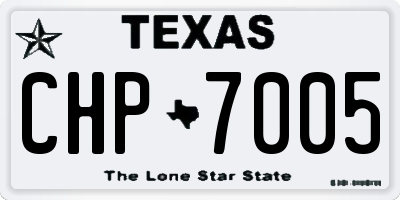 TX license plate CHP7005