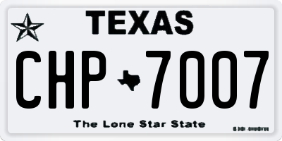 TX license plate CHP7007