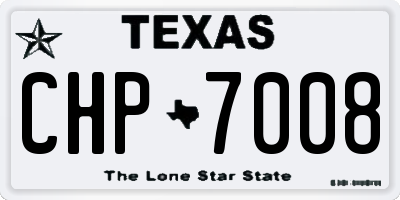 TX license plate CHP7008