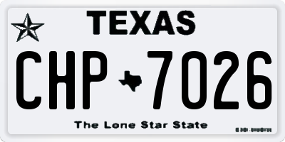 TX license plate CHP7026