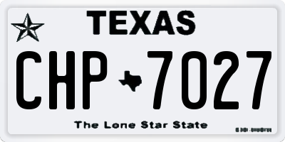 TX license plate CHP7027