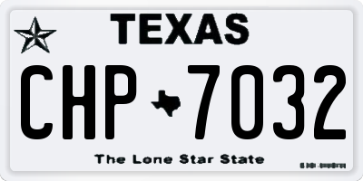 TX license plate CHP7032