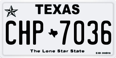 TX license plate CHP7036