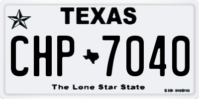 TX license plate CHP7040