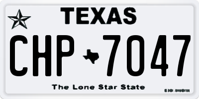 TX license plate CHP7047