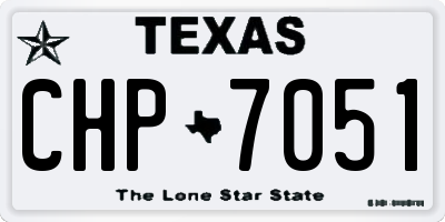 TX license plate CHP7051