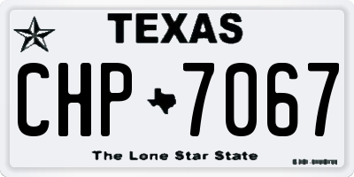 TX license plate CHP7067