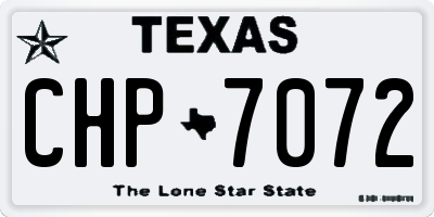 TX license plate CHP7072