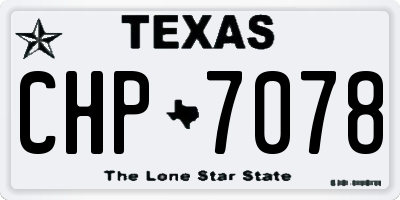 TX license plate CHP7078