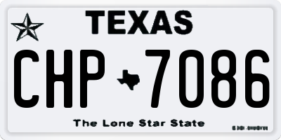 TX license plate CHP7086
