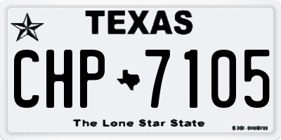 TX license plate CHP7105