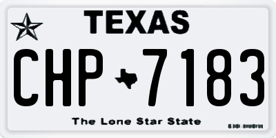 TX license plate CHP7183