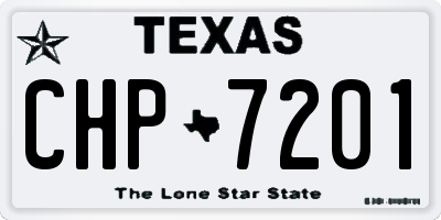 TX license plate CHP7201