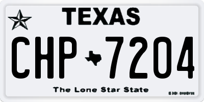 TX license plate CHP7204