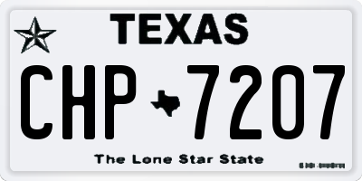 TX license plate CHP7207