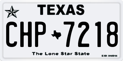 TX license plate CHP7218