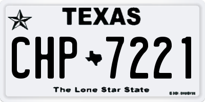 TX license plate CHP7221