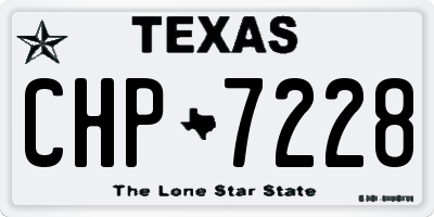 TX license plate CHP7228