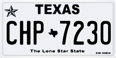 TX license plate CHP7230