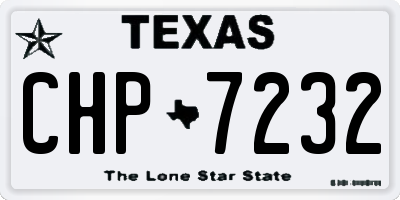 TX license plate CHP7232