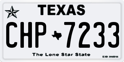 TX license plate CHP7233