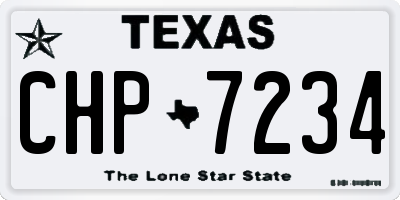 TX license plate CHP7234