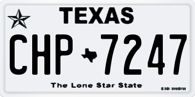 TX license plate CHP7247