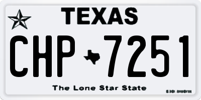TX license plate CHP7251