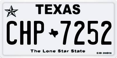 TX license plate CHP7252