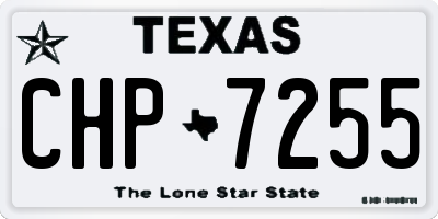 TX license plate CHP7255