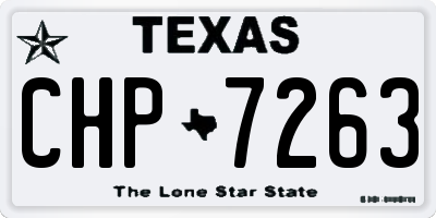 TX license plate CHP7263