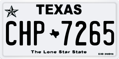 TX license plate CHP7265