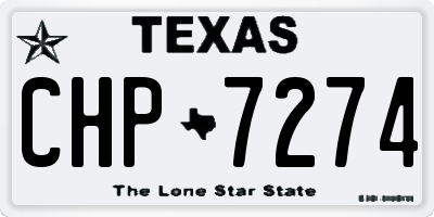 TX license plate CHP7274
