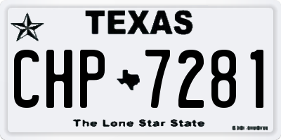 TX license plate CHP7281