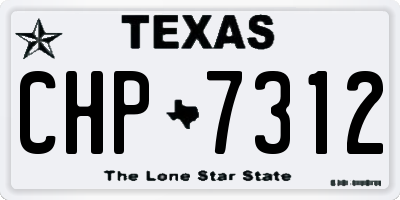 TX license plate CHP7312