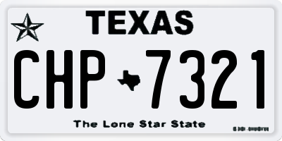 TX license plate CHP7321