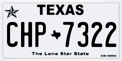 TX license plate CHP7322