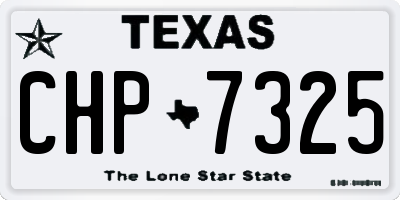 TX license plate CHP7325