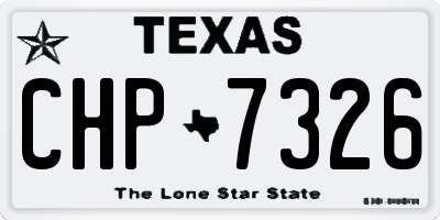 TX license plate CHP7326