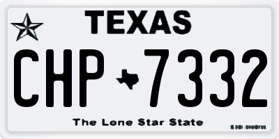 TX license plate CHP7332
