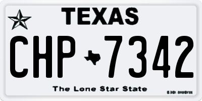 TX license plate CHP7342