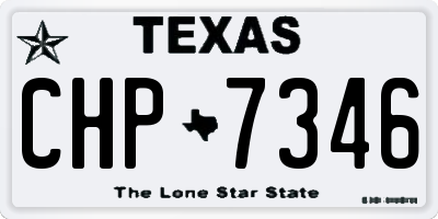 TX license plate CHP7346