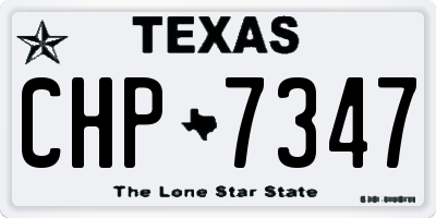 TX license plate CHP7347