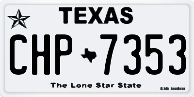 TX license plate CHP7353