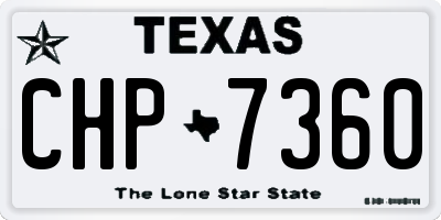 TX license plate CHP7360