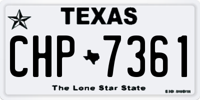 TX license plate CHP7361