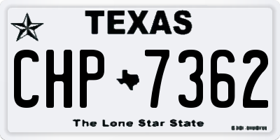 TX license plate CHP7362